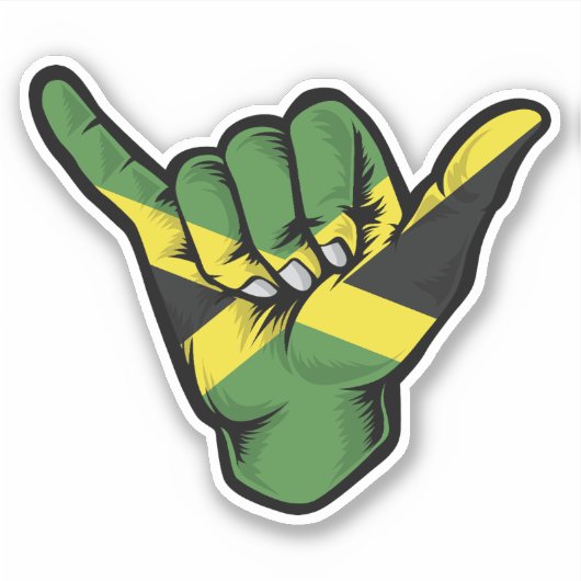 Sticker Good Vibes Shaka Hand Jamaica Flag (Devant)
