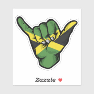 Sticker Good Vibes Shaka Hand Jamaica Flag