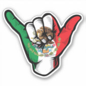 Sticker Good Vibes Shaka Hand Mexico Flag (Devant)