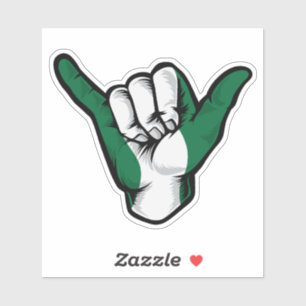 Sticker Good Vibes Shaka Hand Nigeria Flag