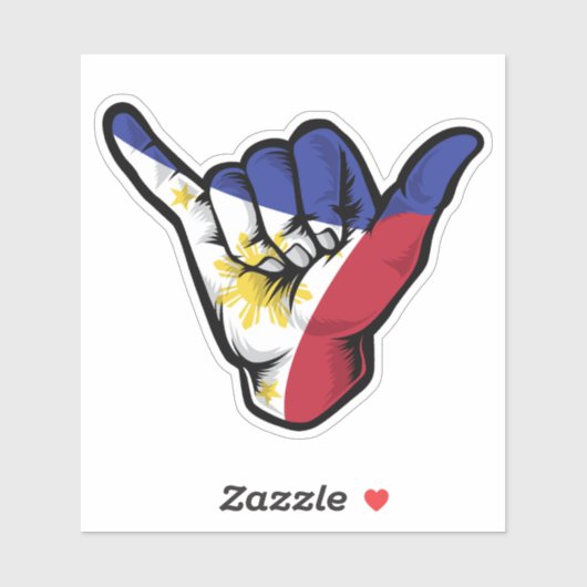 Sticker Good Vibes Shaka Hand Philippines (Feuille)