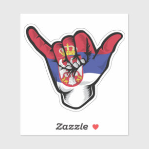 Sticker Good Vibes Shaka Hand Serbie