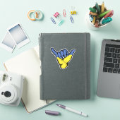 Sticker Good Vibes Shaka Hand Ukraine Flag (Couverture iPad)
