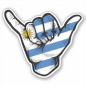Sticker Good Vibes Shaka Hand Uruguay (Devant)