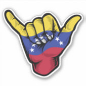 Sticker Good Vibes Shaka Hand Venezuela (Devant)
