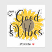 Sticker Good Vibes Sunflower (Feuille)