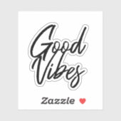 Sticker "GOOD VIBES" transparent (Feuille)
