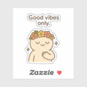 Sticker Good Vibes uniquement - Caractère Chubby sympa Pos (Feuille)
