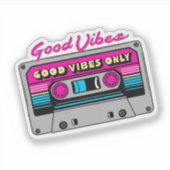 Sticker Good Vibes uniquement - Cassette rétro (Devant)