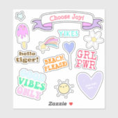 Sticker Good Vibes uniquement - Filles VSCO (Feuille)