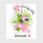 Sticker Good Vibes Uniquement Flamant rose rose Vinyl (Feuille)