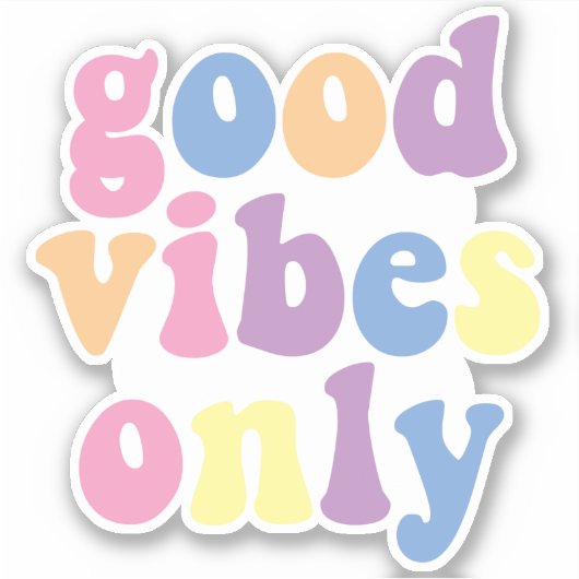 Sticker Good Vibes uniquement | Vinyl rétro Super (Devant)