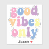 Sticker Good Vibes uniquement | Vinyl rétro Super (Feuille)