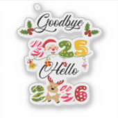 Sticker Goodbye 2025 Hello 2026 New Year Design (Devant)
