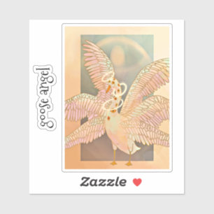 Sticker Goose Angel Drawing With Wings