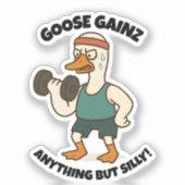 Sticker Goose Gainz – Funny Goose Gym Workout Design (Recto)