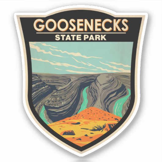 Sticker Goosenecks State Park Utah Vintage (Devant)