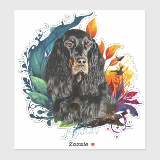 Sticker Gordon Setter (Feuille)