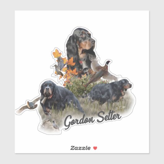 Sticker Gordon Setter (Feuille)
