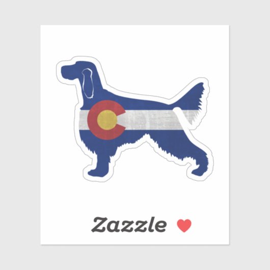 Sticker Gordon Setter Chien race Colorado Drapeau Silhouet (Feuille)