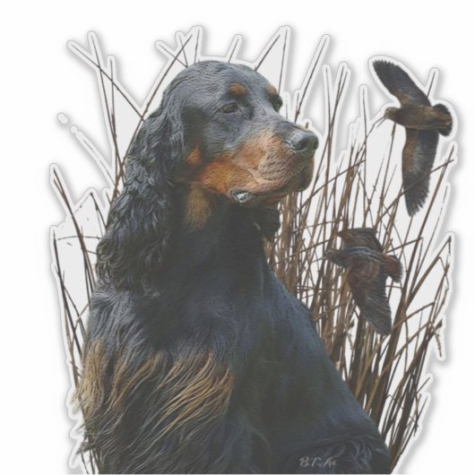 Sticker Gordon Setter, compagnon de chasse (Devant)