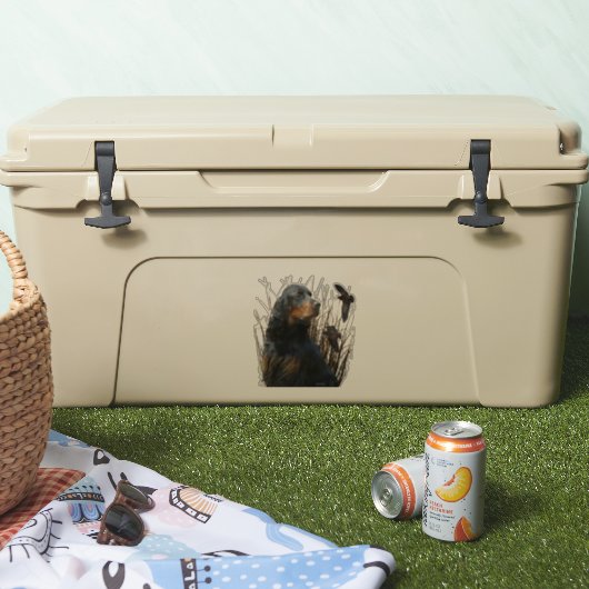 Sticker Gordon Setter, compagnon de chasse (Glacière)