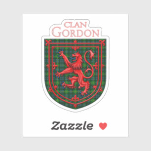 Sticker Gordon Tartan Scottish Plaid Lion Rampant