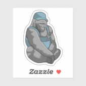 Sticker Gorilla comme artisan avec clé (Feuille)