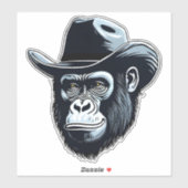 Sticker Gorilla Cowboy (Feuille)