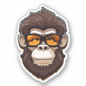Sticker Gorilla portant des lunettes de soleil clip art (Devant)