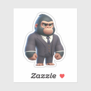 Sticker gorille grand patron, gorille cool