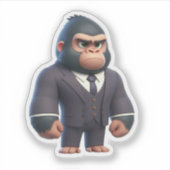Sticker gorille grand patron, gorille cool (Devant)