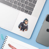 Sticker gorille grand patron, gorille cool (Ordinateur portable avec iPhone)