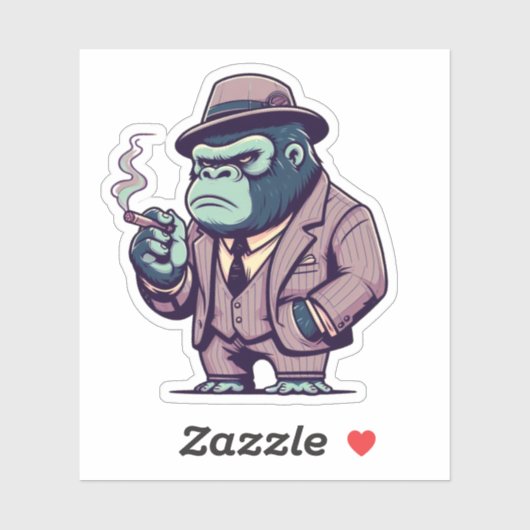 Sticker gorille king, gorille mafia, (Feuille)