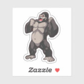 Sticker Gorille qui rugit Singe Grand Singe (Feuille)