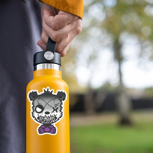 Sticker Goth Asexué Fierté Drapeau Ours de couleur