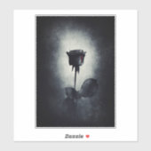 Sticker Goth Black Rose Dripping Blood (Feuille)