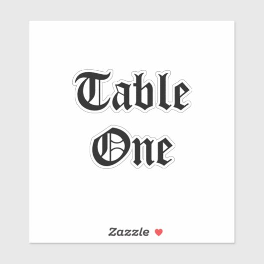 Sticker Goth Halloween Numéro de table Mariage (Feuille)