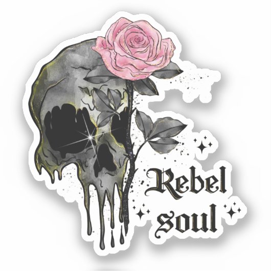 Sticker Goth Skull | Rebel Soul (Recto)