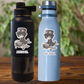 Sticker Gothic Boy Pilot flies Airplane Personalized Anime