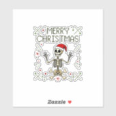 Sticker Gothic Christmas Ugly Skull Rock Christmas T-Shirt (Feuille)
