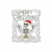 Sticker Gothic Christmas Ugly Skull Rock Christmas T-Shirt (Devant)