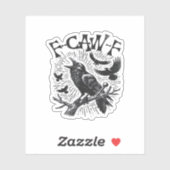 Sticker Gothic Crow F-Caw-F Humor Funny Essential Retro Cl (Feuille)