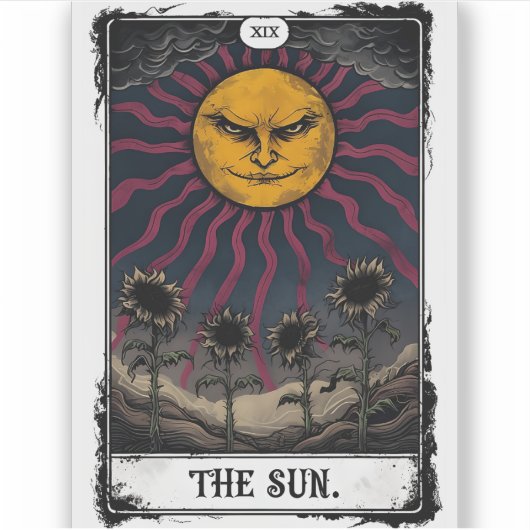 Sticker Gothic Sun Tarot (Devant)