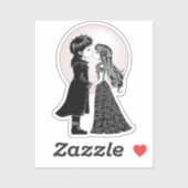 Sticker Gothique Emo Enfants Kiss Valentine's Day (Feuille)