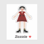 Sticker Gothique Halloween Vampire Lady (Feuille)