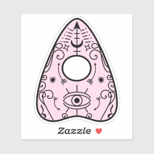 Sticker Gothique Pastel Rose Black Spirit Board Planchette (Feuille)