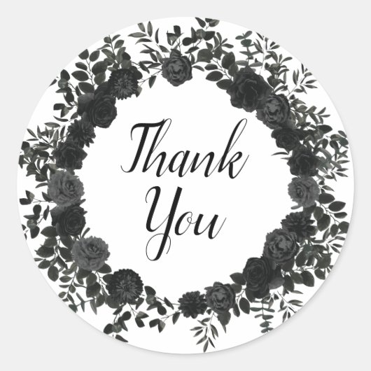 Sticker gothique Rose blanc et noir Favoriser les  (Devant)