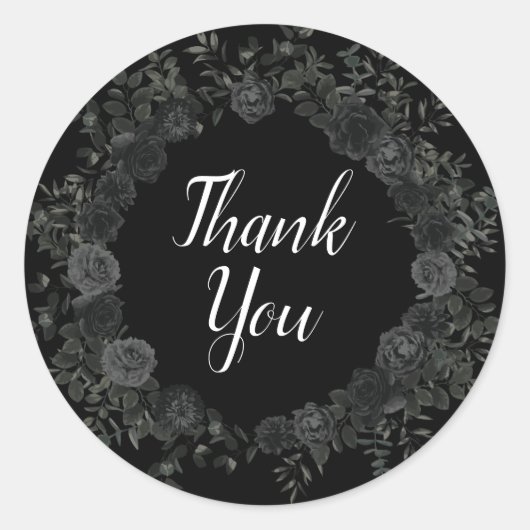 Sticker gothique Rose blanc et noir Favoriser les  (Devant)