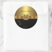 Sticker goud op goud zwart rood (Tas)